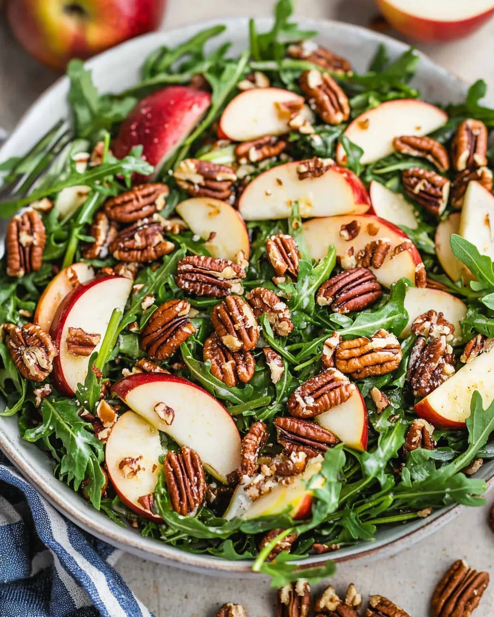Apple Arugula Salad with Maple Pecans Apple