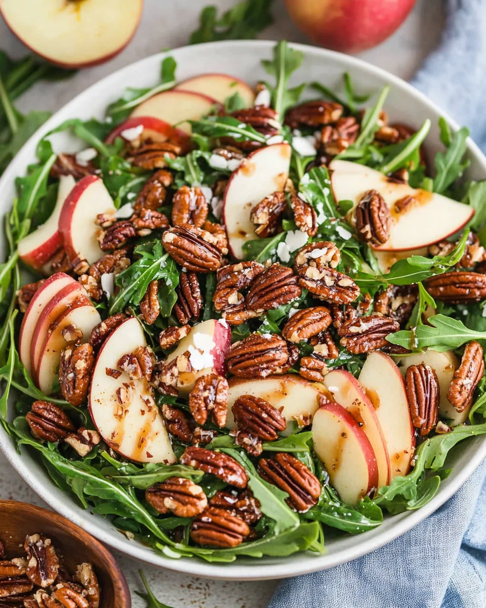 Apple Arugula Salad with Maple Pecans Apple