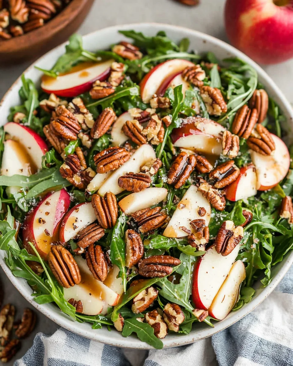 Apple Arugula Salad with Maple Pecans Apple