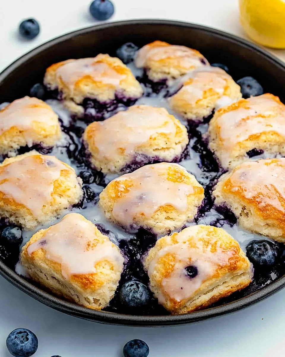 Blueberry Biscuits with Lemon Glaze Blueberry