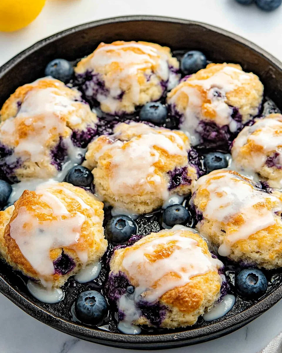 Blueberry Biscuits with Lemon Glaze Blueberry
