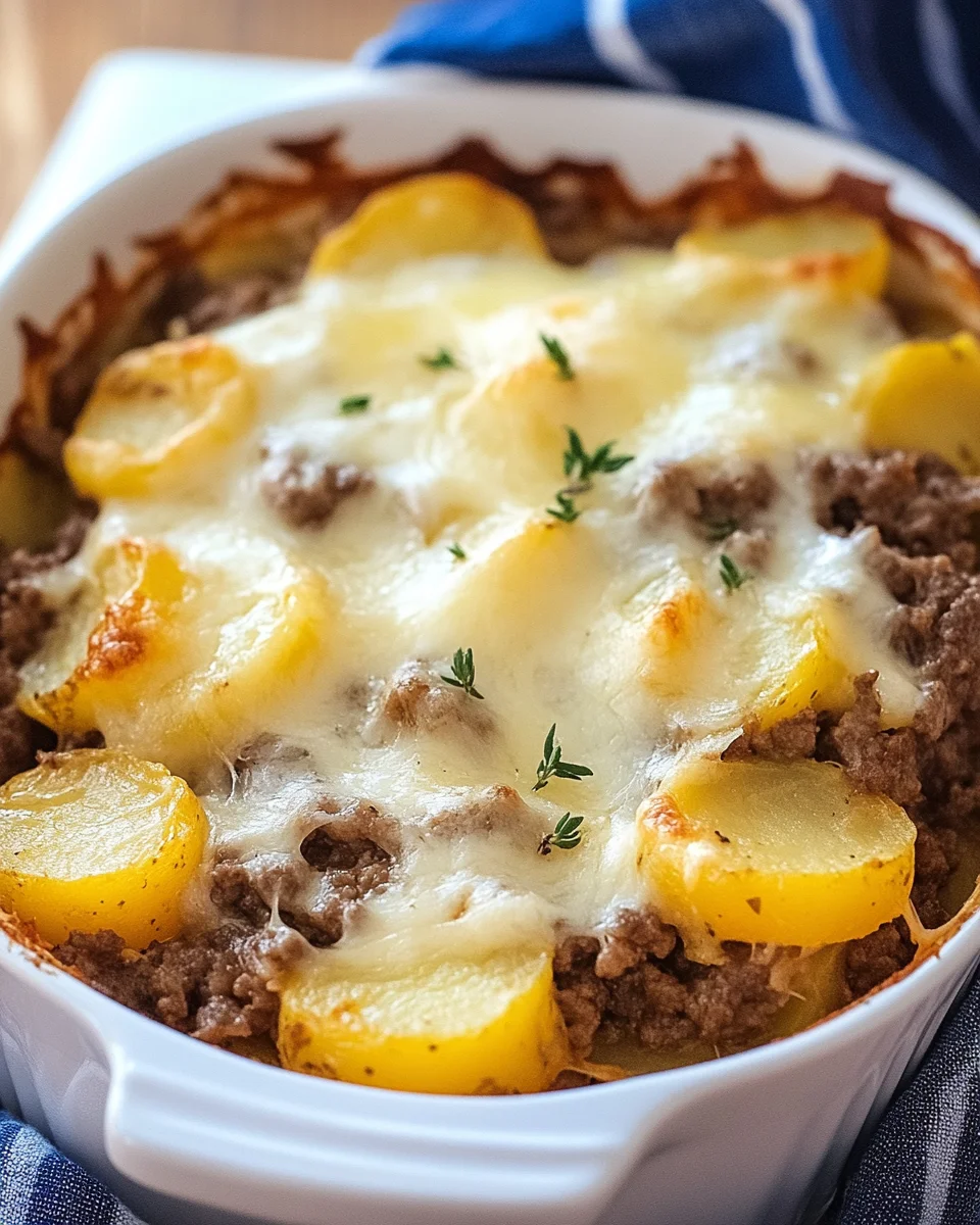 Cheesy Hamburger Potato Casserole Cheesy
