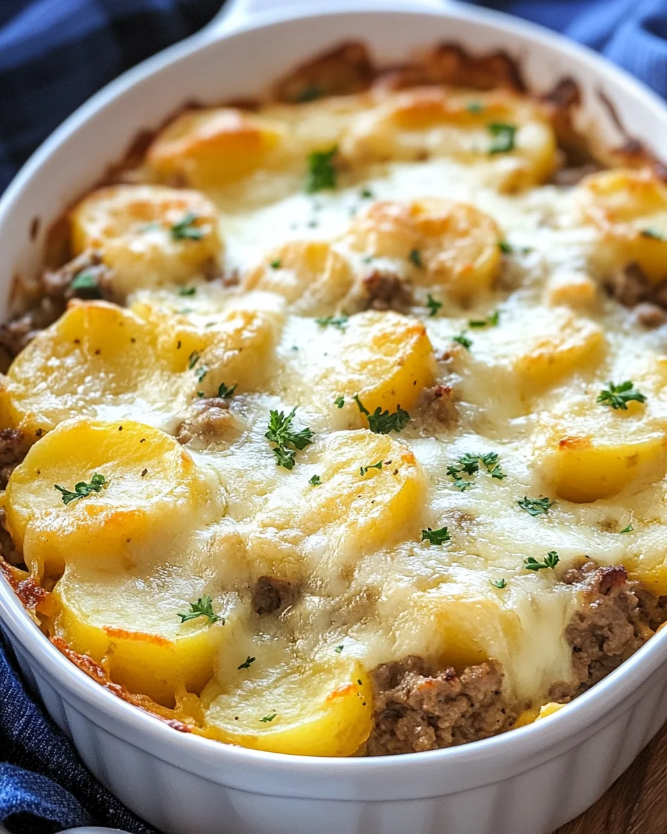 Cheesy Hamburger Potato Casserole Cheesy