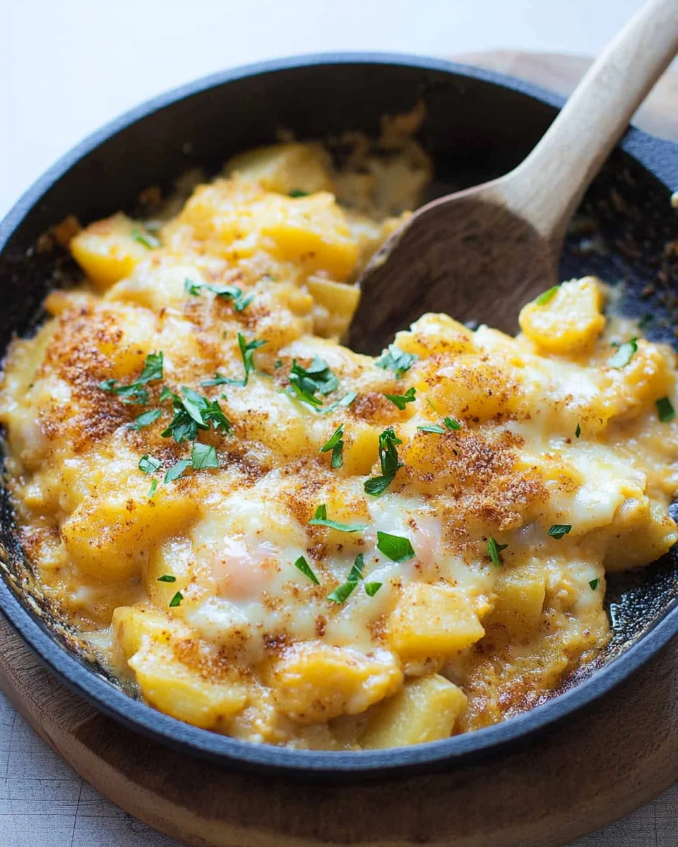 Cheesy Potato Egg Scramble