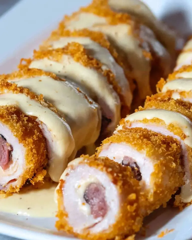 Chicken Cordon Bleu with Cheese Sauce