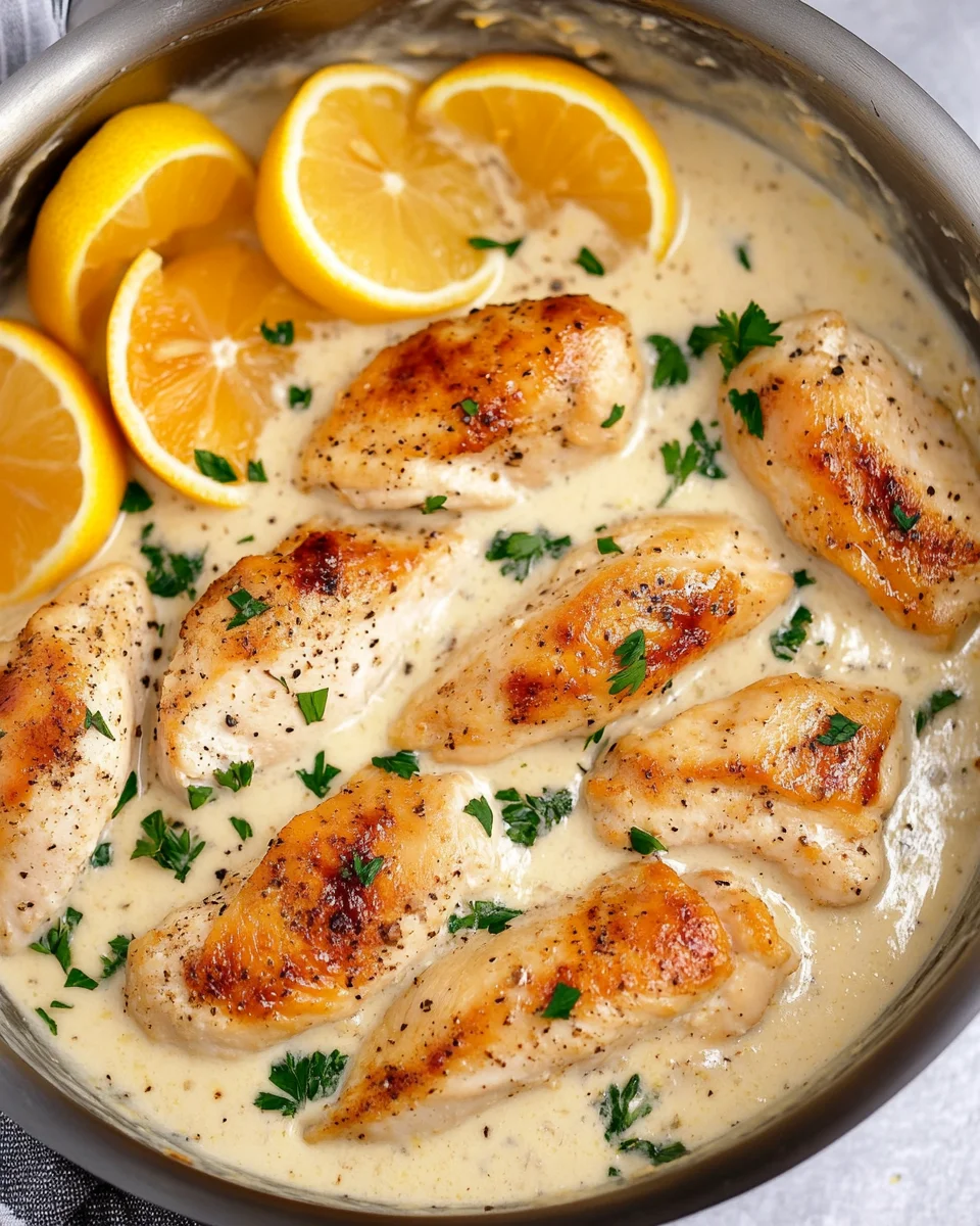 Creamy Lemon Pepper Skillet Chicken Creamy