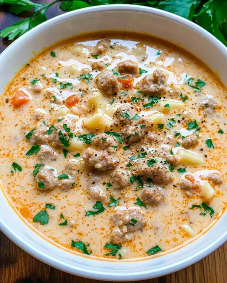 Creamy Parmesan Italian Sausage Ditalini Soup