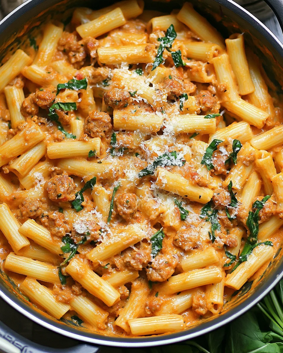 Creamy Sausage Rigatoni
