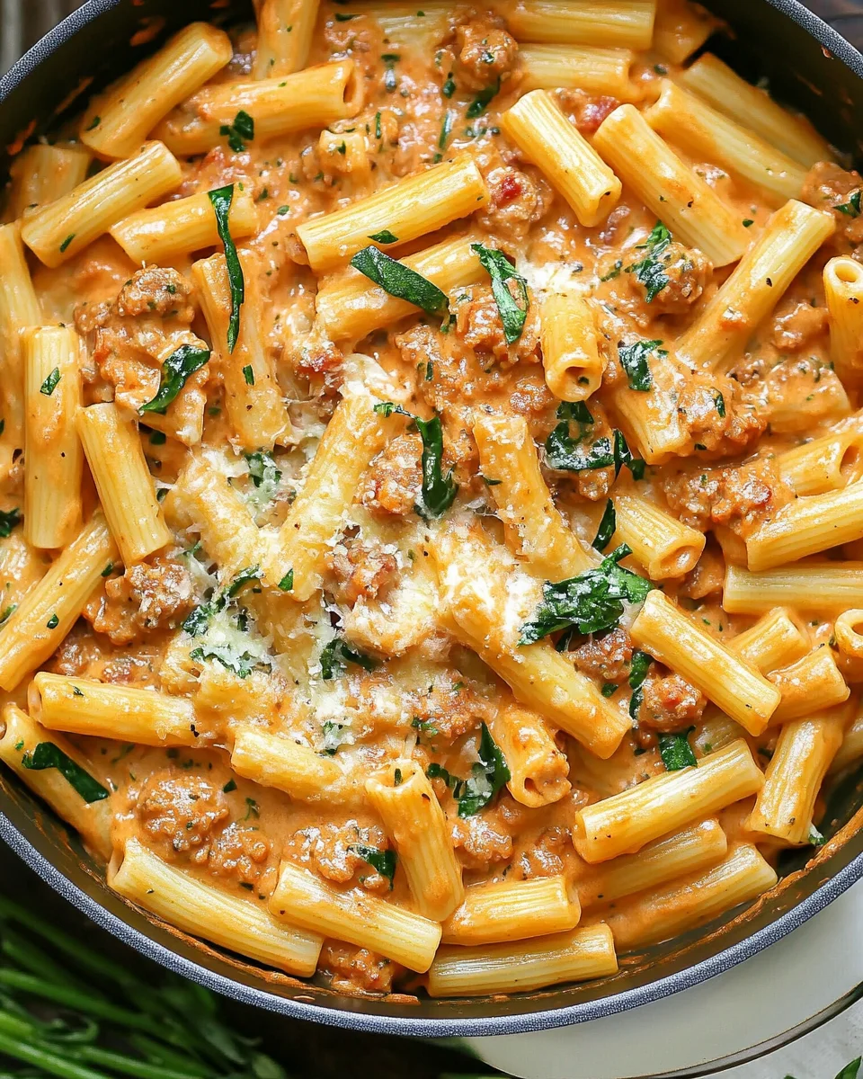 Creamy Sausage Rigatoni