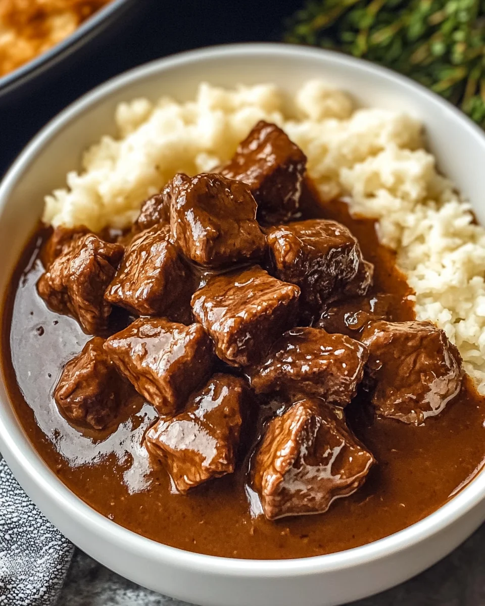 Crock Pot Beef Tips and Gravy Crock