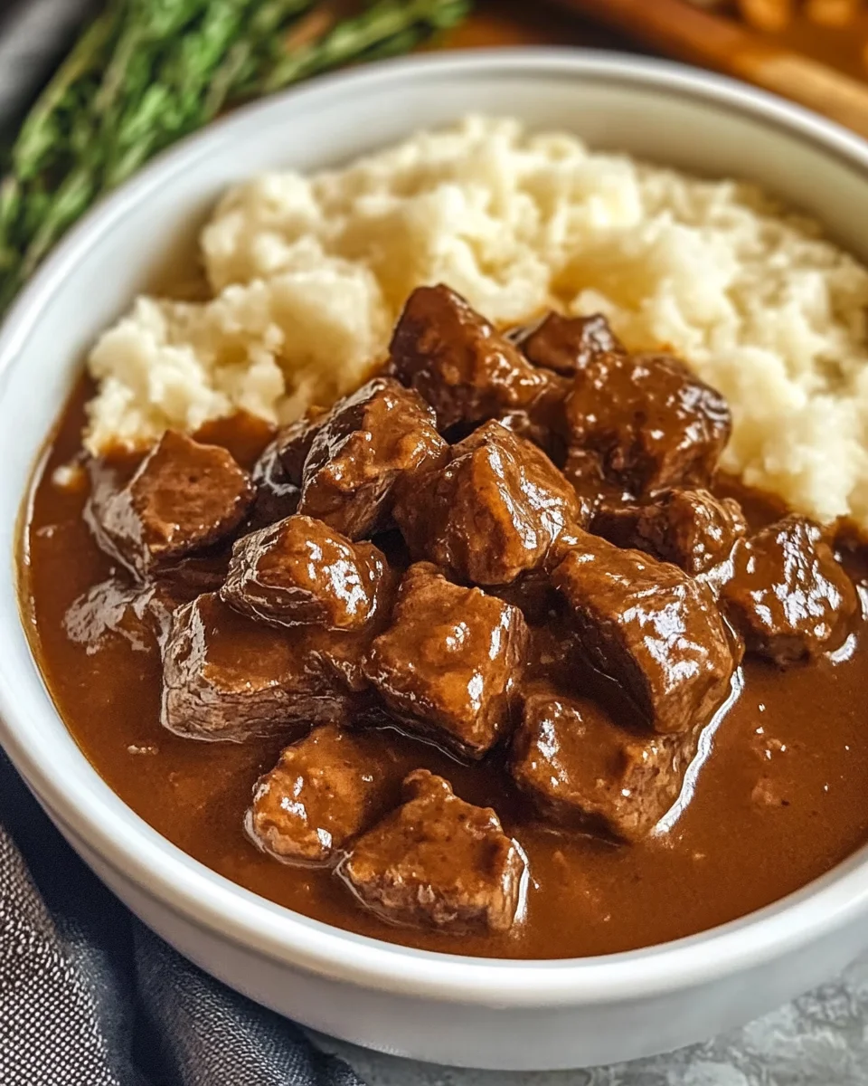 Crock Pot Beef Tips and Gravy Crock
