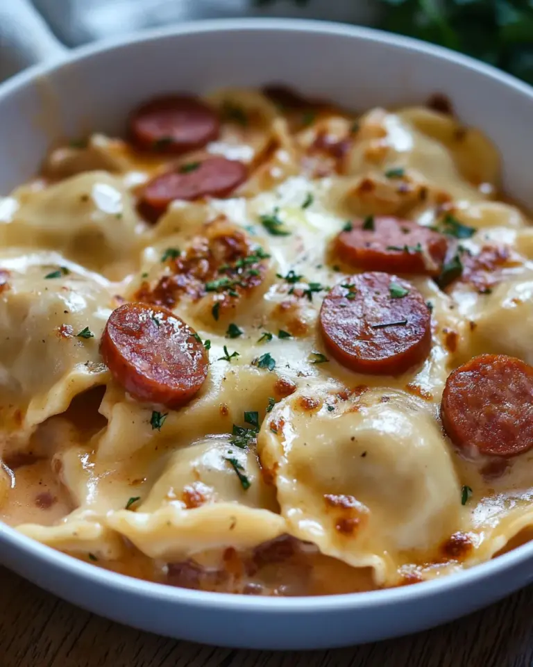 Crockpot Pierogi Casserole with Kielbasa