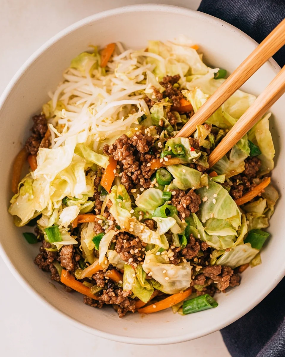 Easy Asian Ground Beef and Cabbage Stir Fry