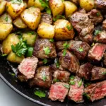 Garlic Butter Steak Bites and Potatoes