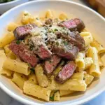 Garlic Parmesan Steak Pasta