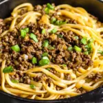 Ground Beef Mongolian Noodles