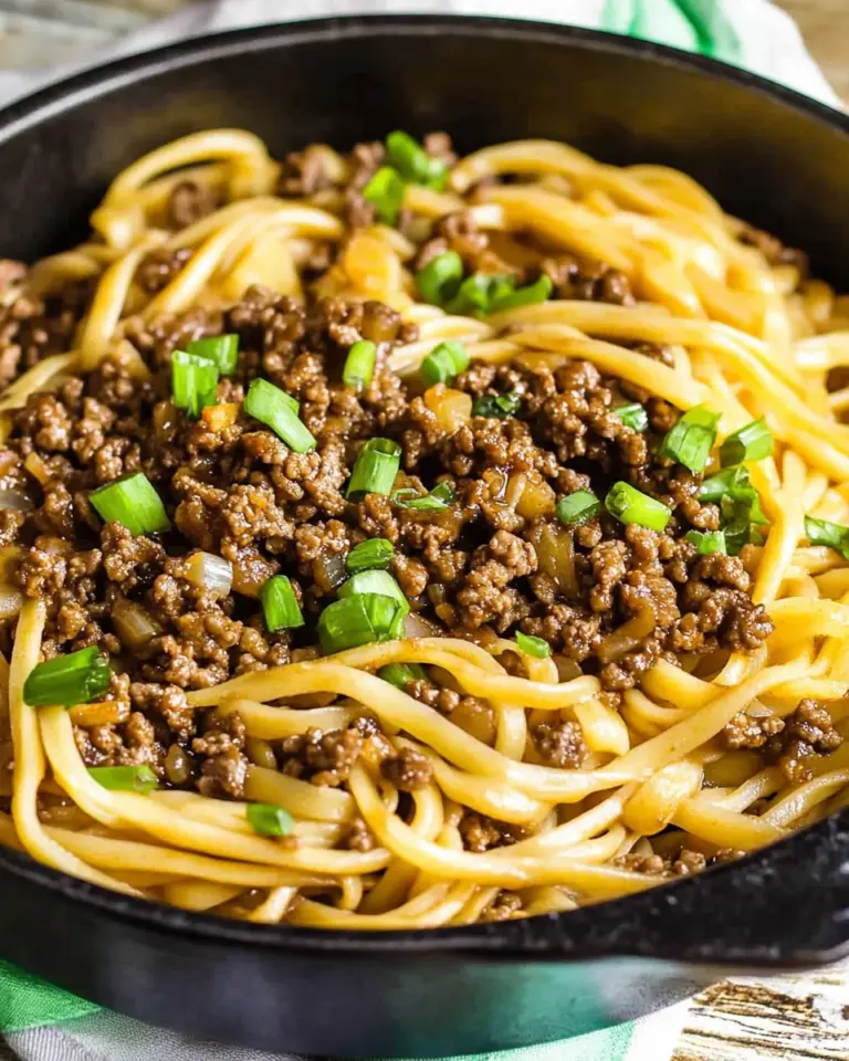 Ground Beef Mongolian Noodles