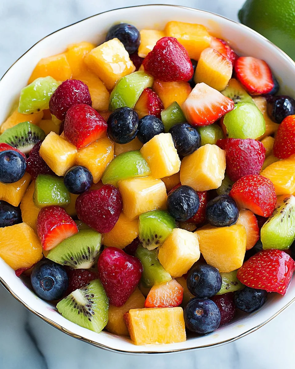 Honey Lime Rainbow Fruit Salad
