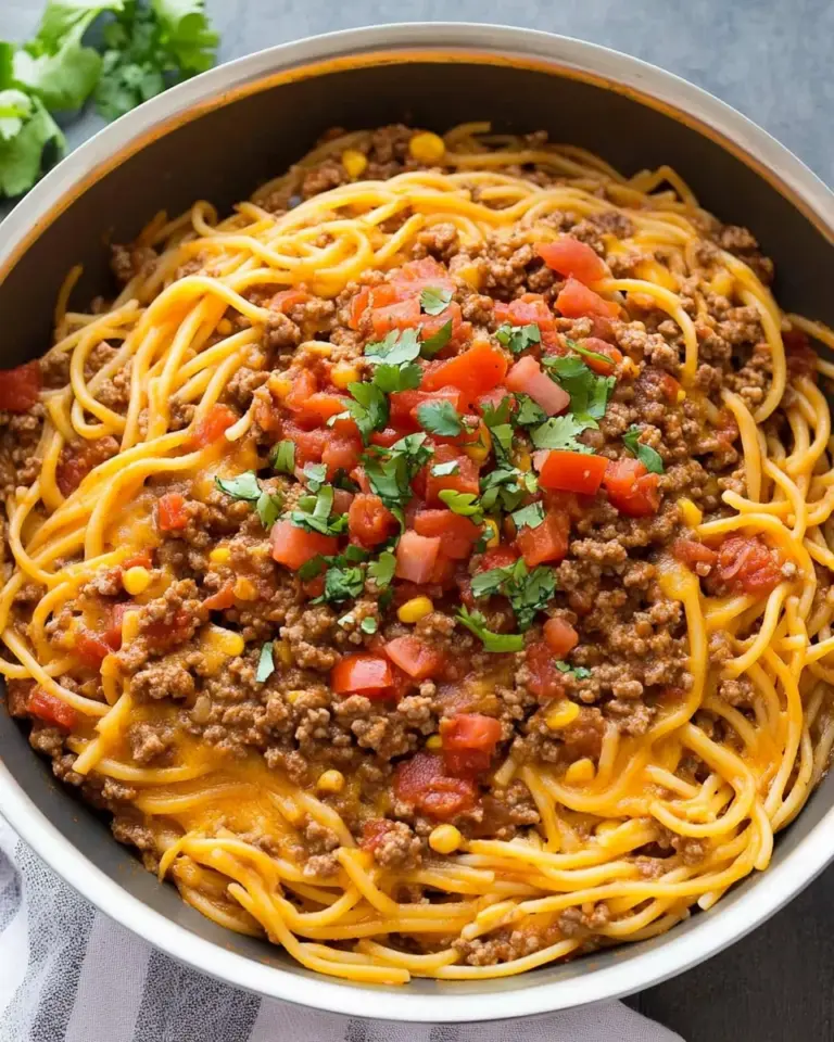 One Pot Taco Spaghetti