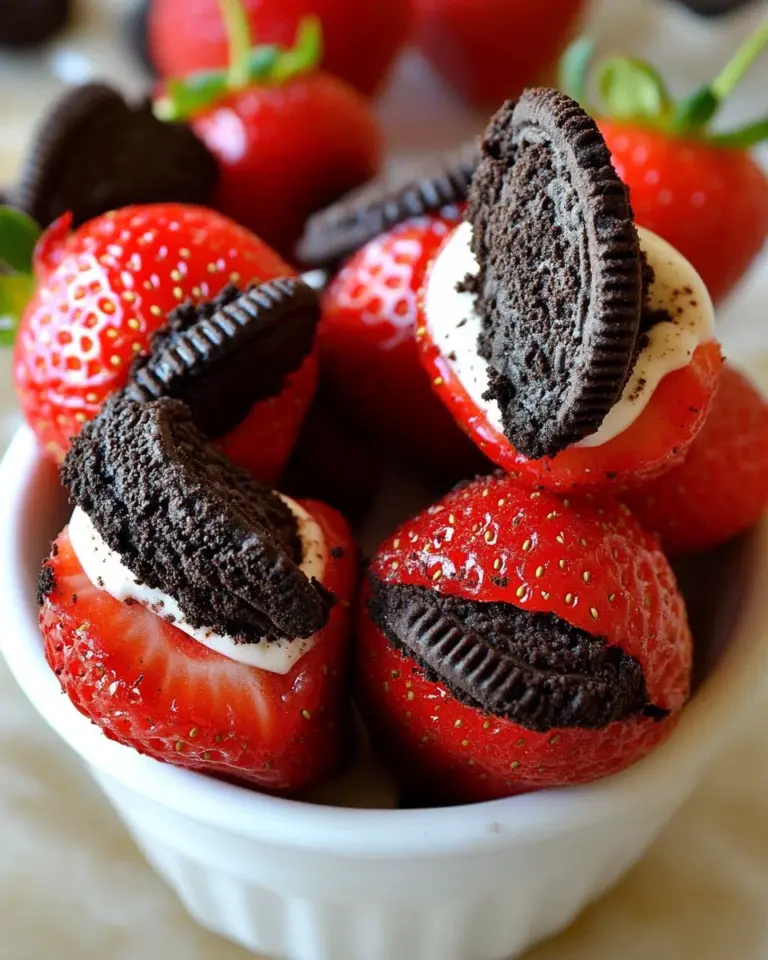Oreo Truffle-Stuffed Strawberries