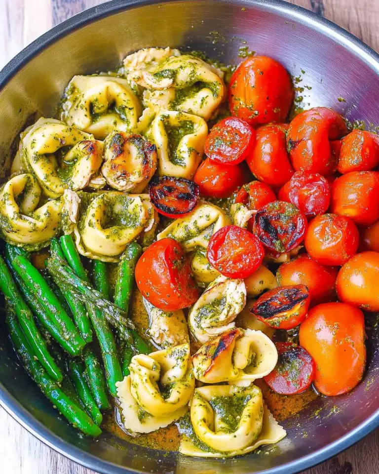 Pesto Chicken Tortellini and Veggies