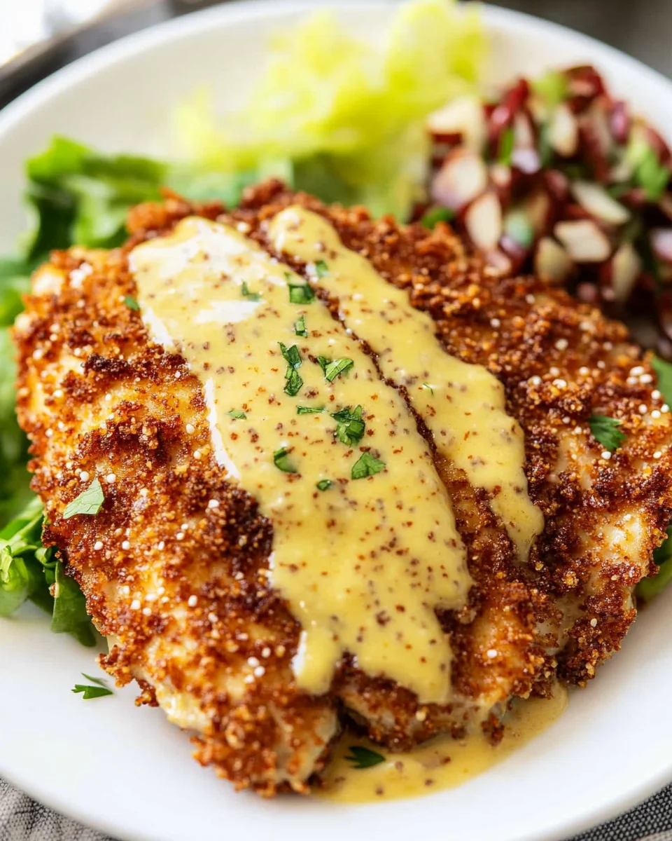 Pretzel Crusted Chicken with Honey Mustard Sauce