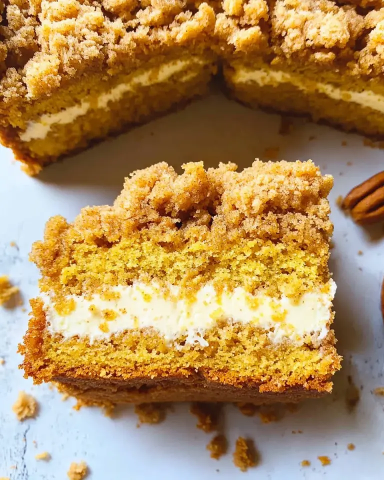 Pumpkin Crumb Cake with Cream Cheese Filling