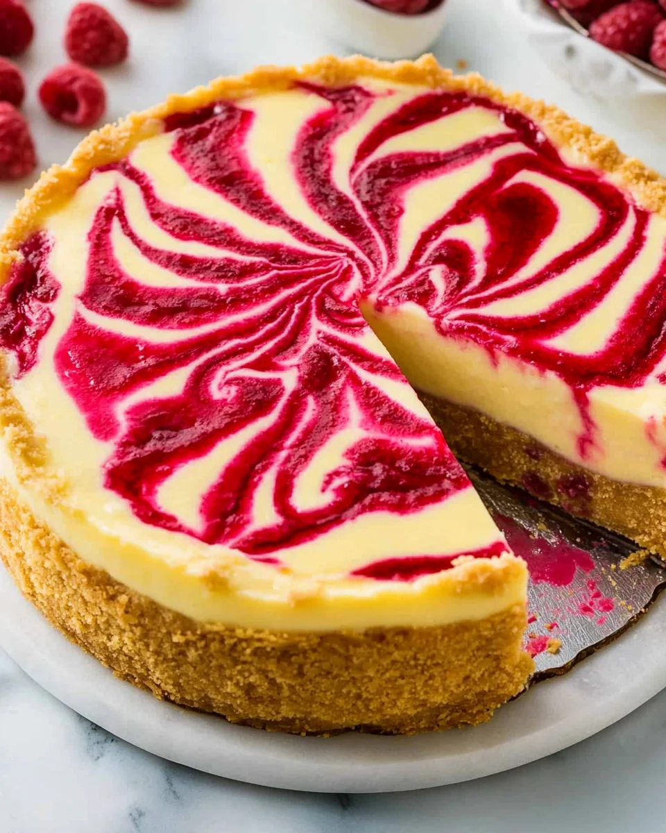 Raspberry Swirl Lemon Cheesecake Raspberry