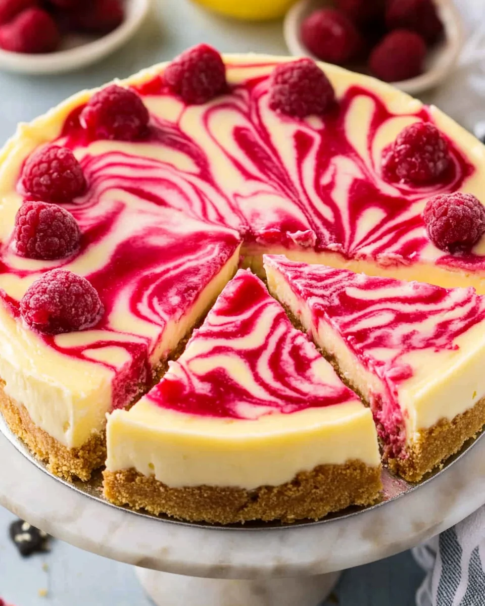 Raspberry Swirl Lemon Cheesecake Raspberry