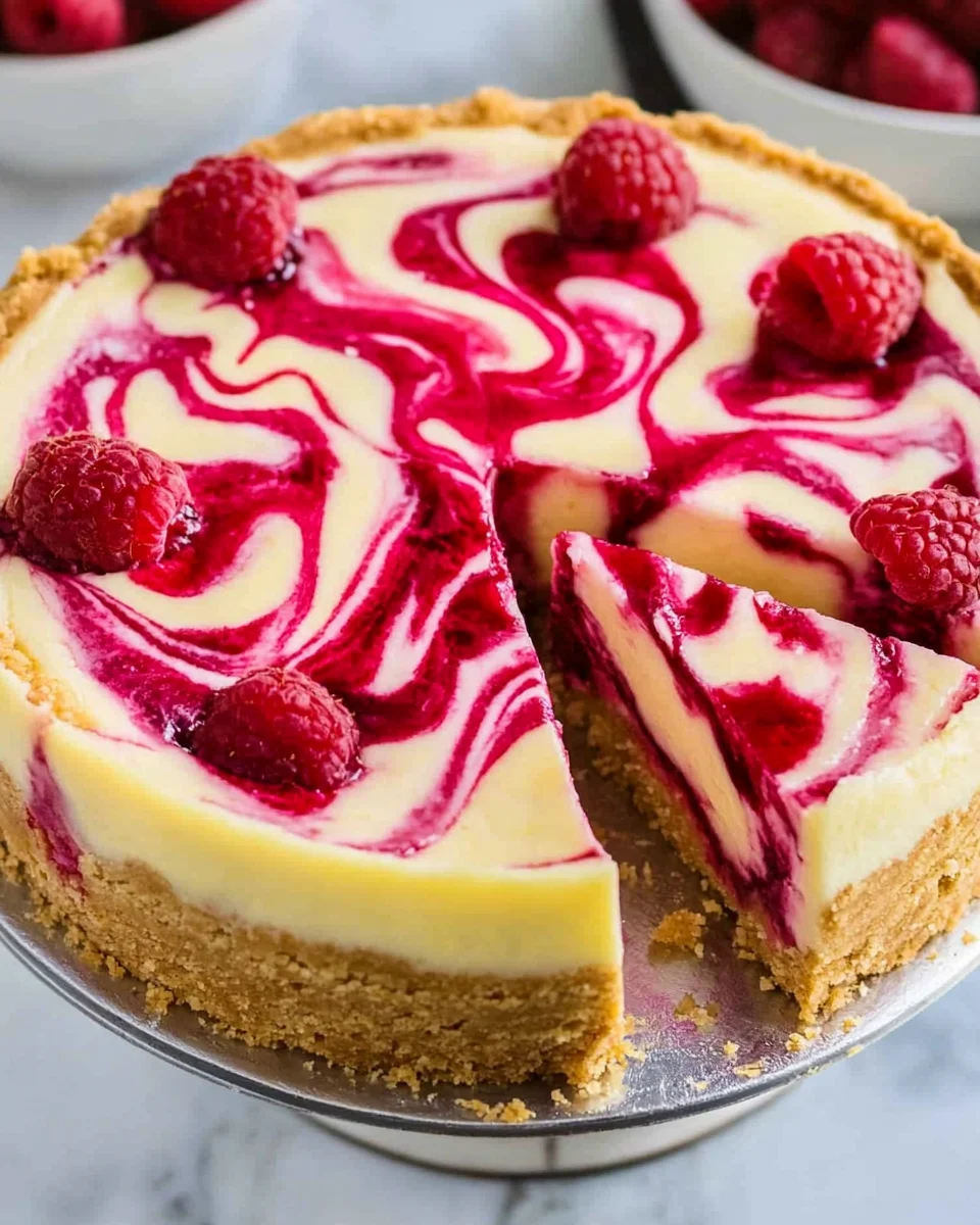 Raspberry Swirl Lemon Cheesecake Raspberry