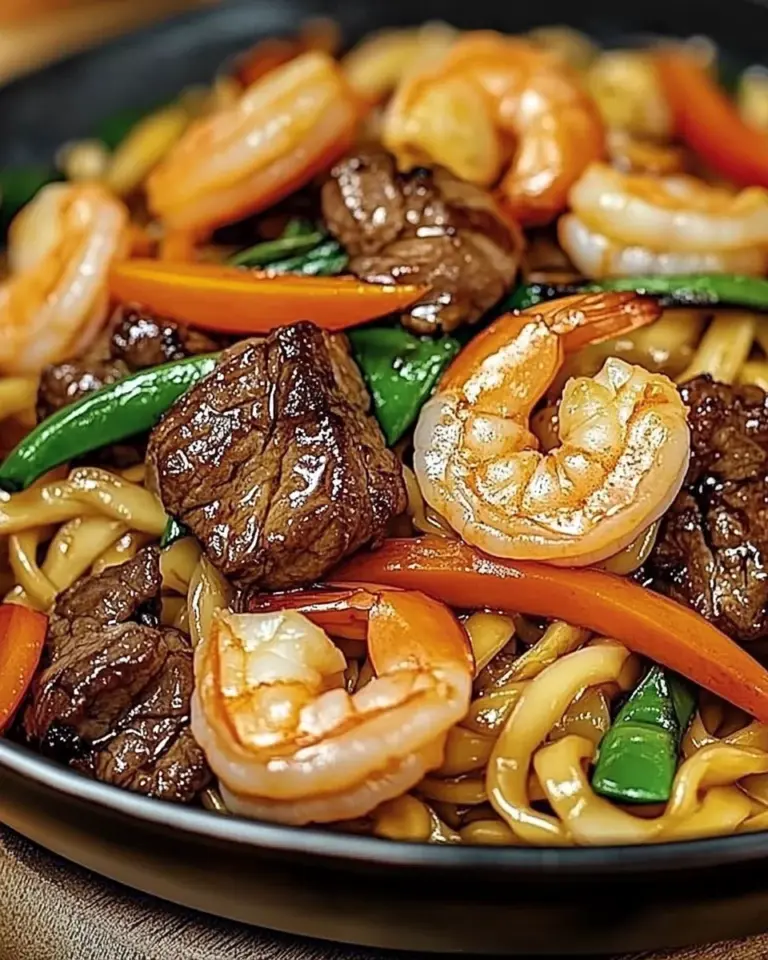 Steak & Shrimp Stir-Fried Noodles