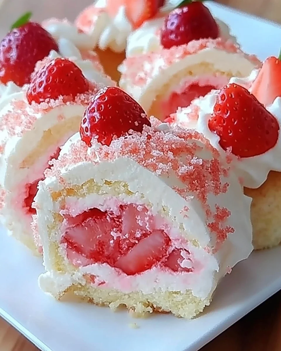 Strawberry Shortcake Cheesecake Rolls