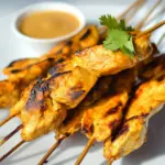 Thai Chicken Satay with Spicy Peanut Dipping Sauce
