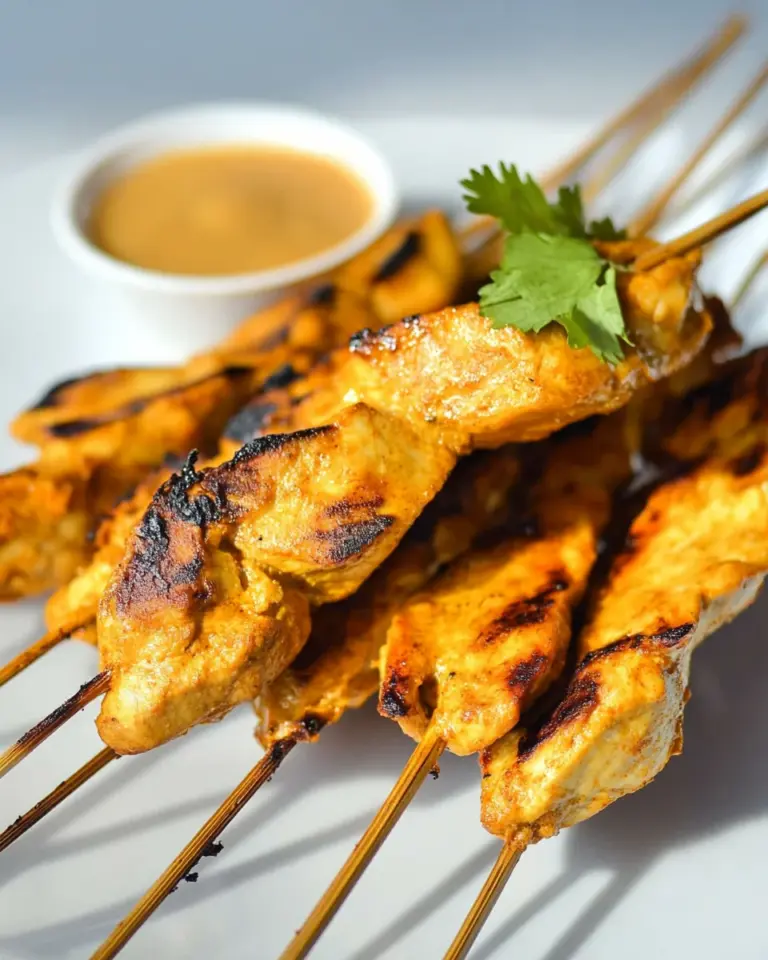 Thai Chicken Satay with Spicy Peanut Dipping Sauce