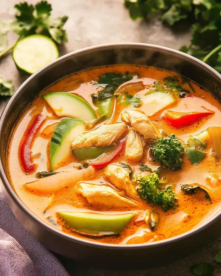 Thai Coconut Curry Chicken Soup