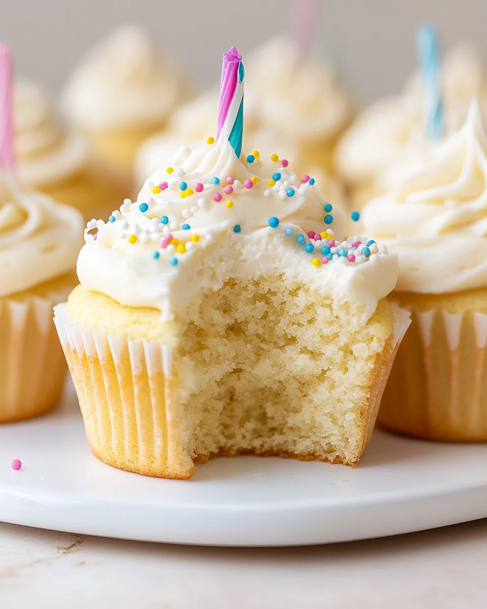 Vanilla Birthday Cupcakes