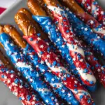 4th of July Chocolate Covered Pretzel Rods