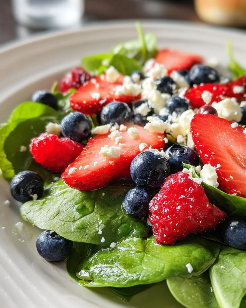 Berry, Feta and Spinach Salad