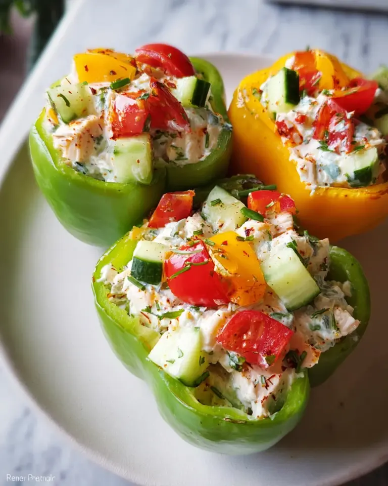 Greek Yogurt Chicken Salad Stuffed Peppers