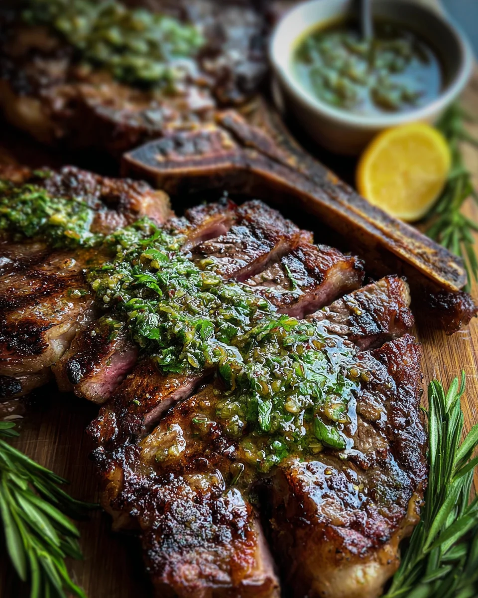 Grilled Flank Steak with Lemon-Herb Sauce Grilled