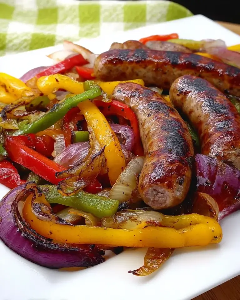 Grilled Sausage with Peppers and Onions