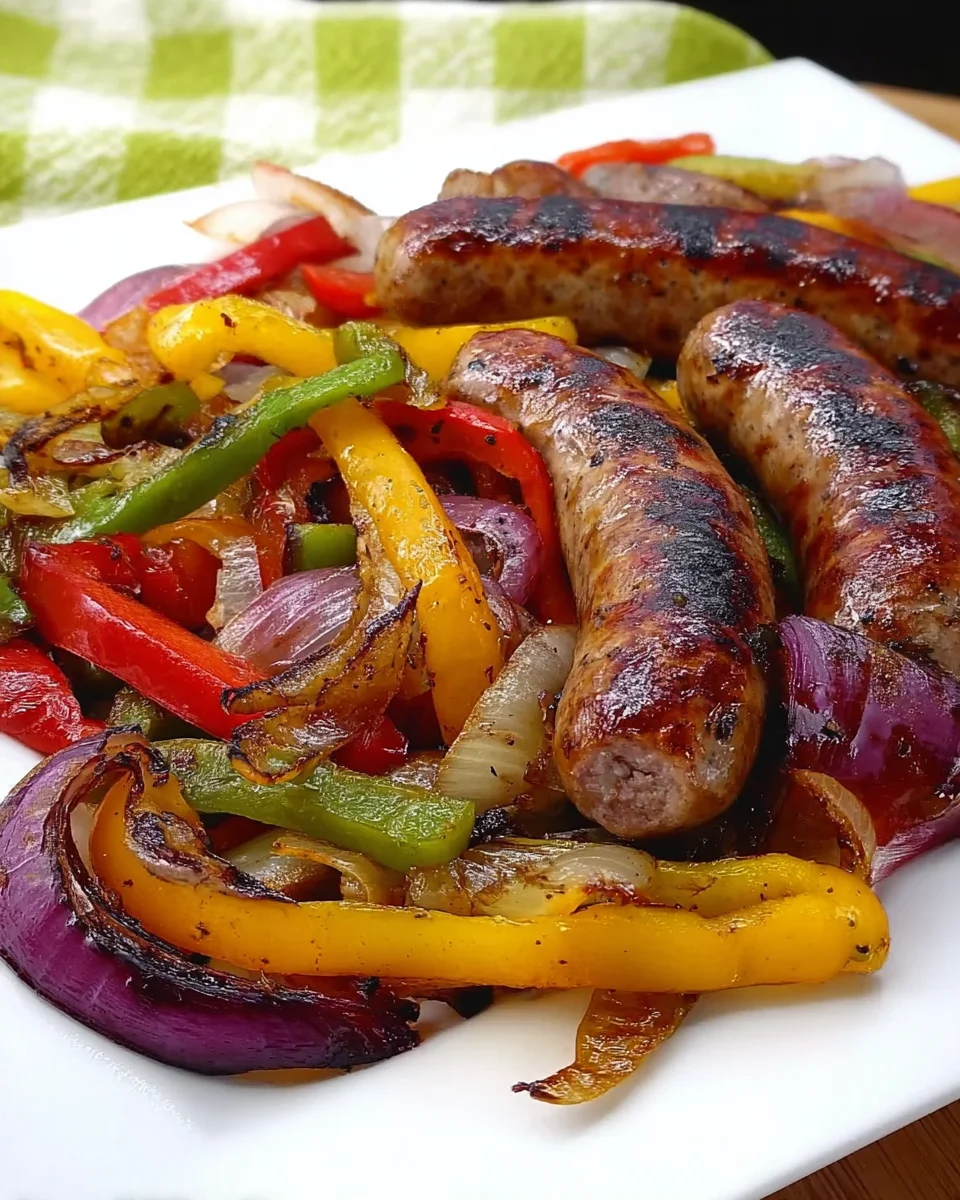 Grilled Sausage with Peppers and Onions