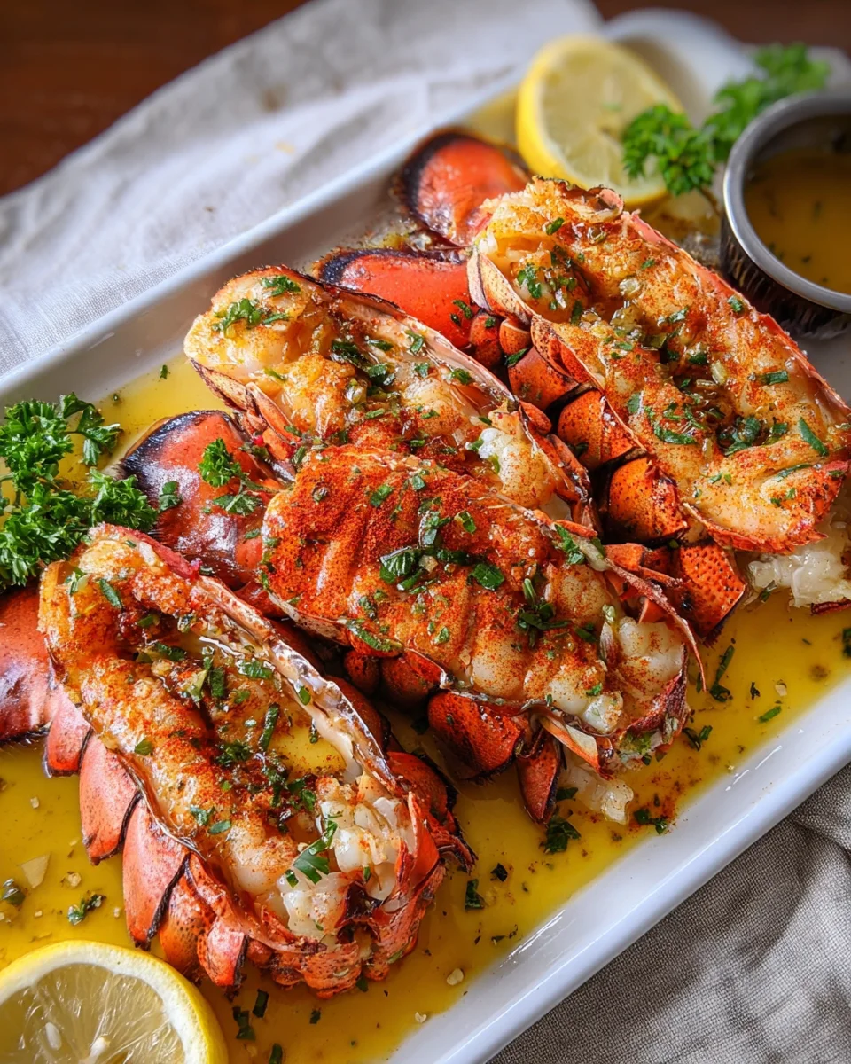 Lemon Butter Grilled Lobster Tails