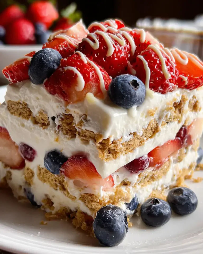 No Bake Icebox Cake with Summer Berries