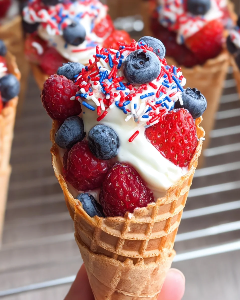 Patriotic Fruit Cones Patriotic