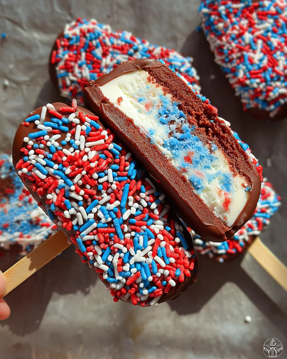 Patriotic Mini Ice Cream Sandwiches Patriotic