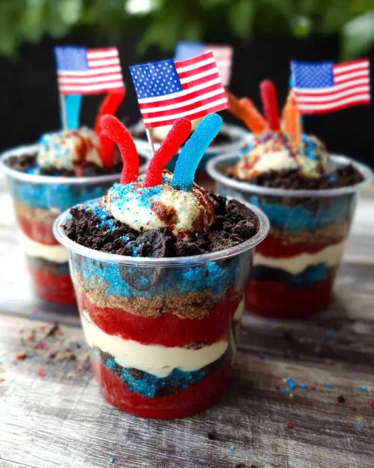 Red, White and Blue Dirt Cups