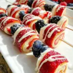 Red, White and Blue Fruit Kabobs