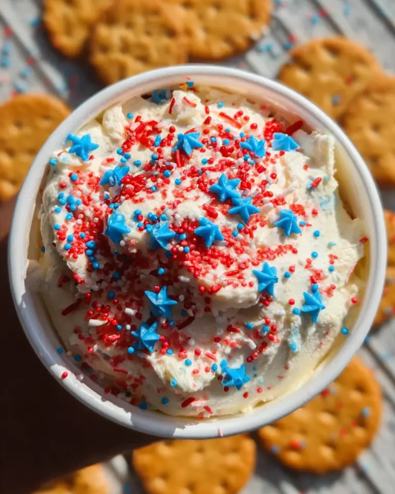 Red, White and Blue Funfetti Dip