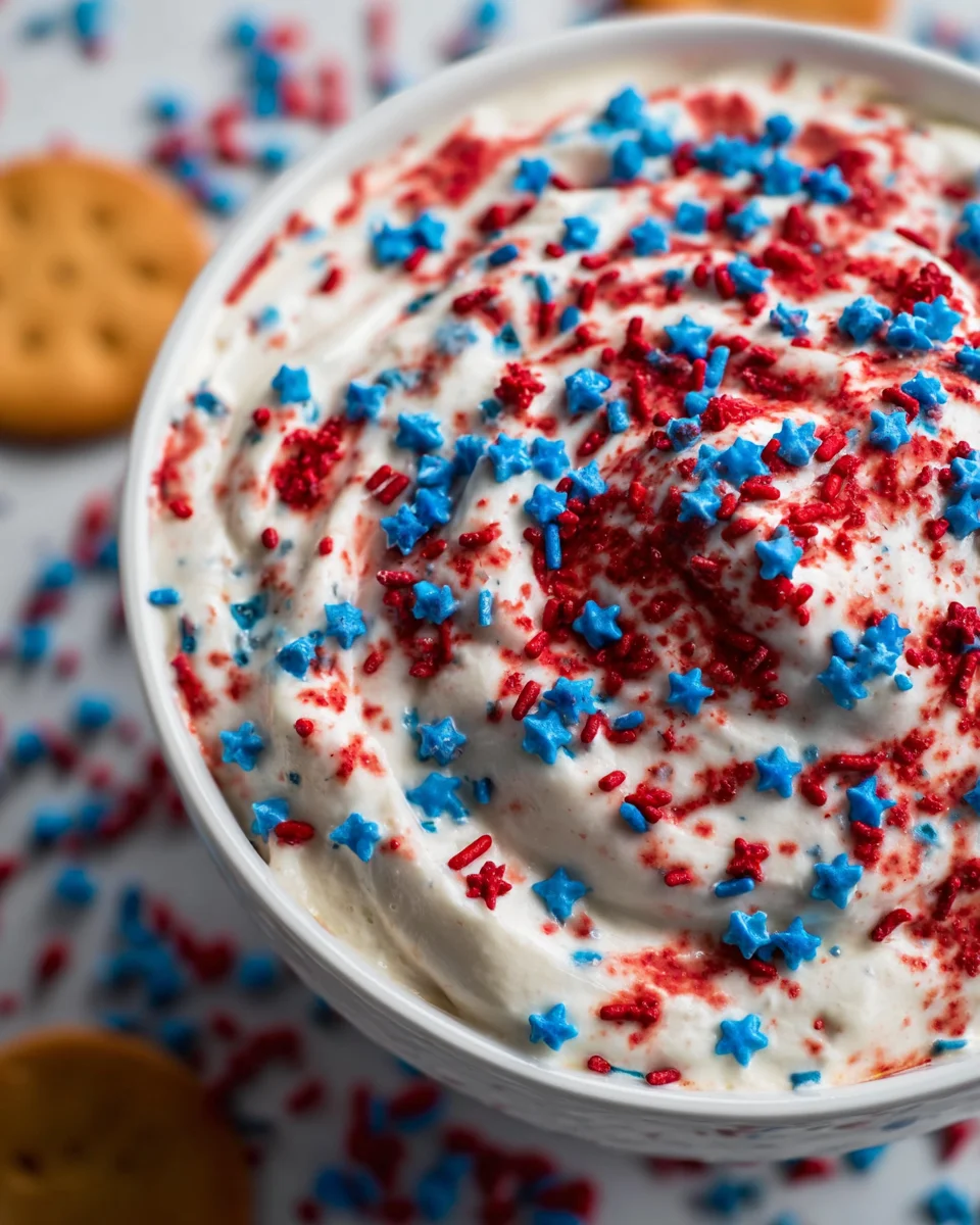 Red, White and Blue Funfetti Dip Red,